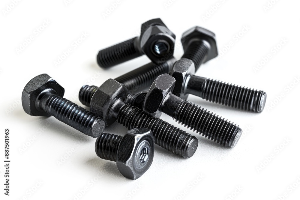Aufkleber a collection of nuts and bolts arranged on a white surface