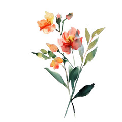 Obraz premium Weeding watercolor illustration isolated on transparent. png file for art work, posters, posters, cards, holiday decor. 