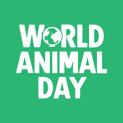 Typography illustration for world animal day