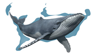 Fototapeta premium Isolated PNG Whale, GENERATIVE AI