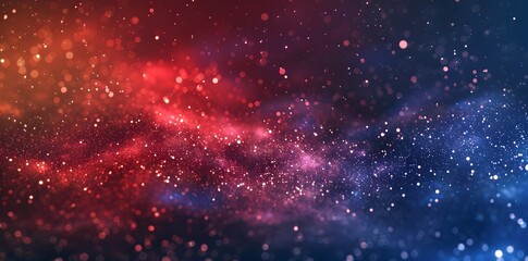 Naklejka premium Red and blue gradient background with glitter particles, dust or sand texture
