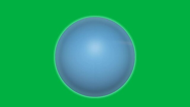 Animation of the rotation of planet uranus with green screen