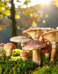 mushrooms growing in nature
