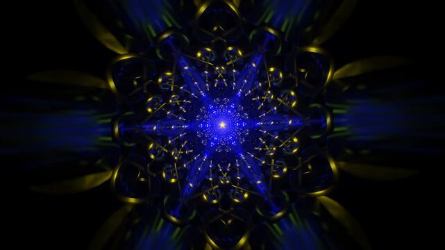 Neon strobe pulses light the energetic backdrop.