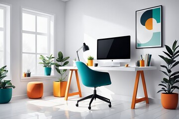 Vibrant Home Workspace