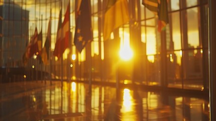 Obraz premium Global display array of national flags exhibited worldwide for multinational representation