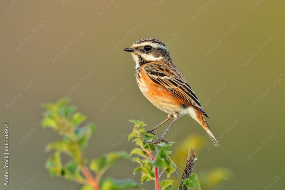Aufkleber a small bird is sitting on the top of a tree branch, looking out at its surroundings