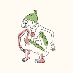 Gareng Line Art Characters