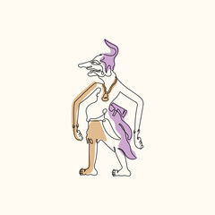 Petruk Line Art Characters