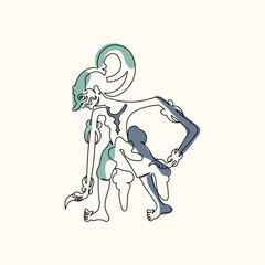 Werkudara Line Art Character