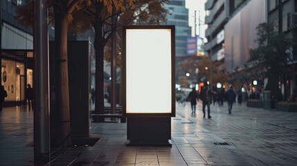 Mockup of a blank digital screen sign in an urban environment providing empty space for displaying your advertising or branding campaign