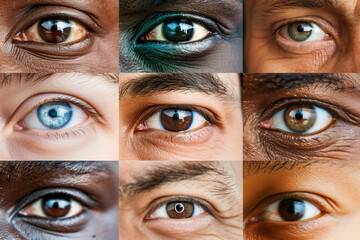 Diverse Human Eyes Close-Up Collage