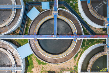 Aerial view of Water treatment plant.