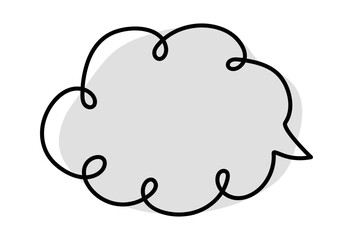 Creative speech bubble. Hand drawn style chat box. Vector illustration