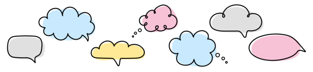 Speech ballon set. Cartoon style speech bubbles. Vector illustration