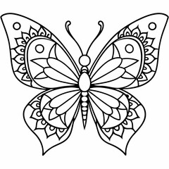 Butterfly Mandalas Coloring Page | Cute Butterfly Flowers Coloring book