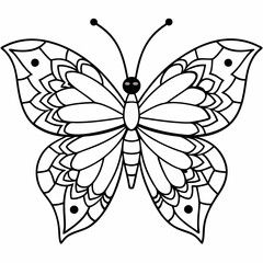 Butterfly Mandalas Coloring Page | Cute Butterfly Flowers Coloring book