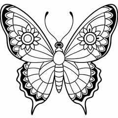 Butterfly Mandalas Coloring Page | Cute Butterfly Flowers Coloring book