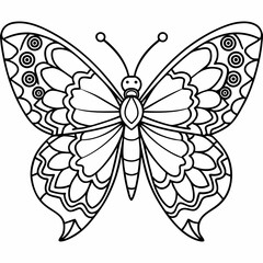 Obraz premium Butterfly Mandalas Coloring Page | Cute Butterfly Flowers Coloring book