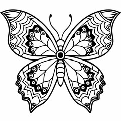 Butterfly Mandalas Coloring Page | Cute Butterfly Flowers Coloring book