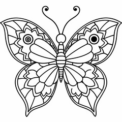 Butterfly Mandalas Coloring Page | Cute Butterfly Flowers Coloring book