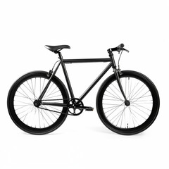 Obraz premium Black Fixie Bicycle Isolated On White Background Side View