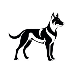 vector, isolated black silhouette of a dog, collection, German Shepherd Silhouette Collection