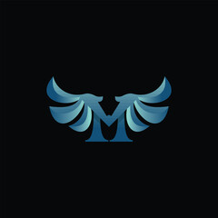 Letter M Wing Fly Geometric Business Creative Design Template Logo