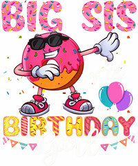 A cute donut character in sunglasses,  doing the dab,  with the text 
