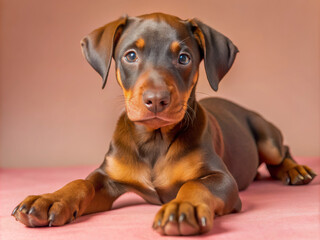 portrait of a dachshund, puppy, canine, brown, black, cute, isolated, mammal, white, breed, sitting, pedigree, domestic