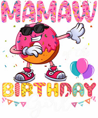 A donut wearing sunglasses and doing a dab pose with the text 