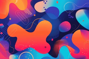 Abstract  digital art with colorful shapes.