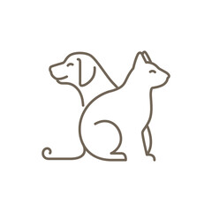 pet care dog cat pet house minimalist logo design vector