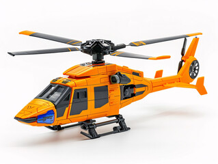 a toy helicopter on a white background