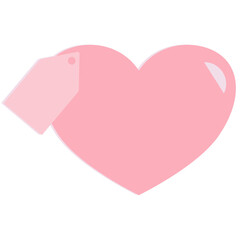 Pink heart tagged