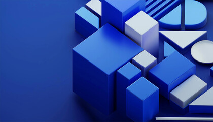 Fototapeta premium Abstract Background with 3d blue geometric, 3d render