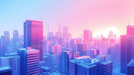 Fototapeta premium Futuristic Urban Landscape with Pastel Colors and Clean Lines