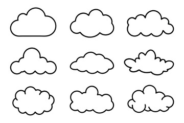 set of 9pes different type of Cloud