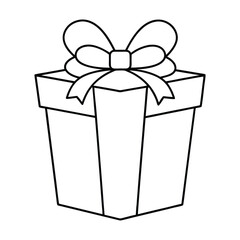 Gift Box Outline Illustration Isolated Vector
