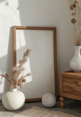 Minimalist Interior with Blank Frame Decor
