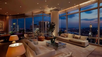 Fototapeta premium New York City luxury apartment with modern interior design