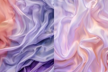 Fototapeta premium Abstract artwork featuring smooth, flowing silk-like fabric in shades