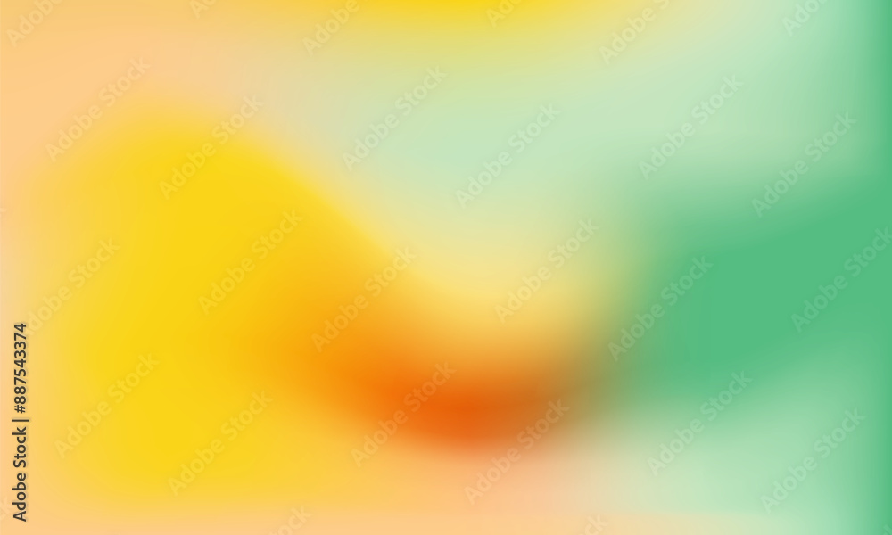 Aufkleber Vibrant colors gradient background. Orange yellow and green gradation abstract vector texture. Pastel color blur summer abstract background. Vector illustration