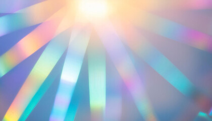 Obraz premium Abstract blurred light background with rainbow colors. The image features a holographic design with iridescent texture and vibrant colors.