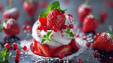 cream with strawberries