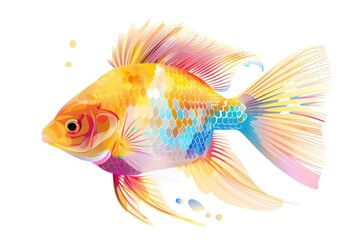 Fish illustration isolated white background