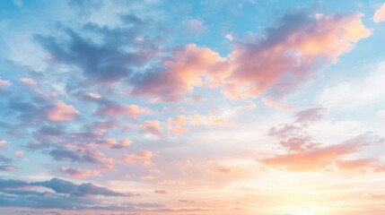Obraz premium Serene Morning Sky with Vibrant Orange and Pink Hues - Ideal for Inspirational Messages and Quotes