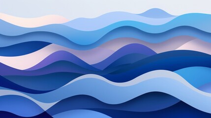 Fototapeta premium Abstract Background with Fluid Blue Waves and Smooth Flowing Textures in Various Shades