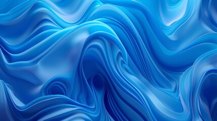 Naklejka premium Abstract Background with Shiny Blue Silk Folds and Smooth Flowing Texture