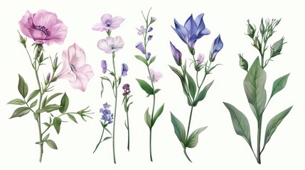 A hand-drawn botanical illustrations, detailed and realistic, colored versions